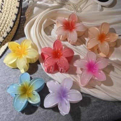 Plumeria Flower Design Claw Style Hair Clip 